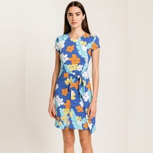 J. McLaughlin Havana dress Catalina cloth size medium blue floral resort wear
